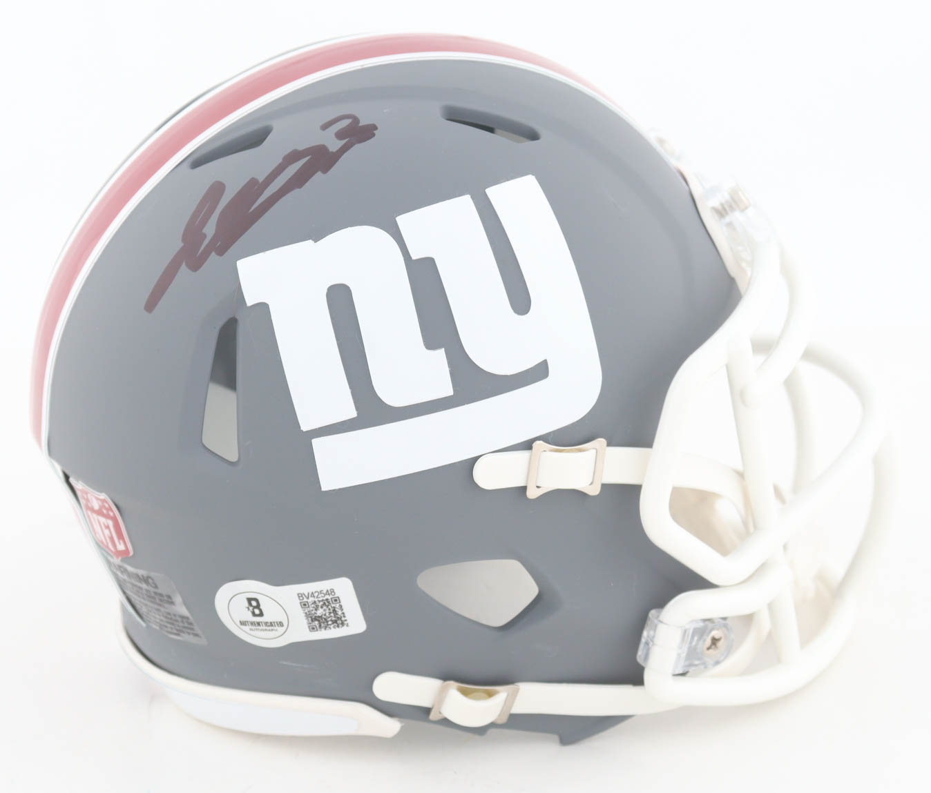 Jaxson Dart Signed Giants Slate Alternate Speed Mini Helmet (Beckett) at PristineAuction.com Jaxson Dart Signed Giants Slate Alternate Speed Mini Helmet (Beckett) at PristineAuction.com
