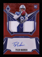 Tyler Warren 2025 Panini Phoenix Dual Rookie Patch Autographs Red #10 RC #26/99 at PristineAuction.com