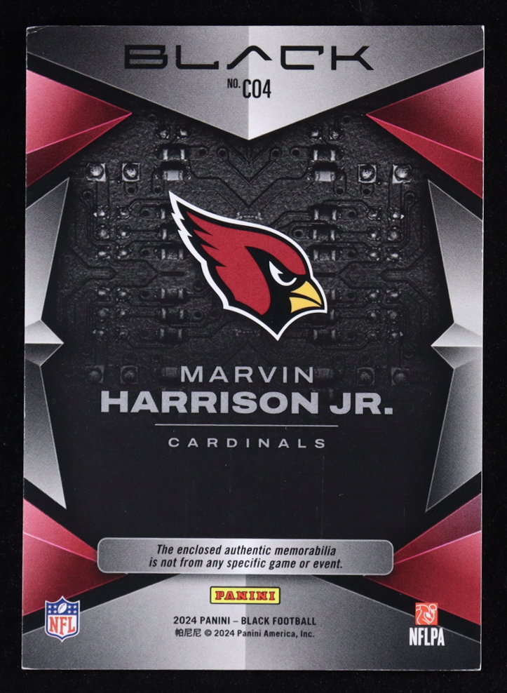 Marvin Harrison Jr. 2024 Panini Black Components Jerseys Emerald #4 #23/25 RC at PristineAuction.com Marvin Harrison Jr. 2024 Panini Black Components Jerseys Emerald #4 #23/25 RC at PristineAuction.com