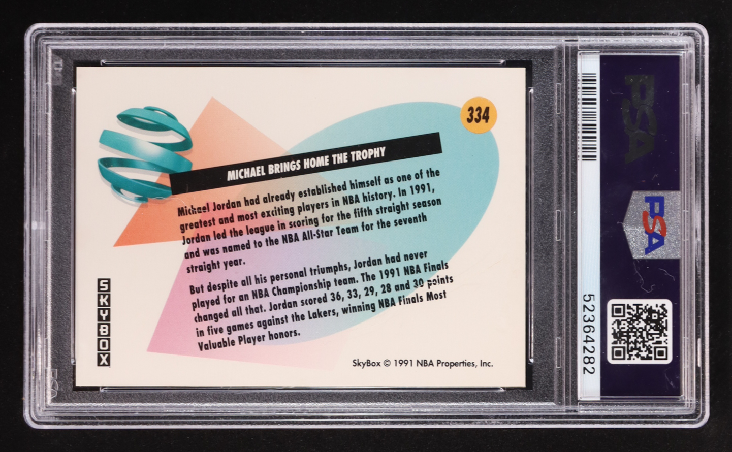 Michael Jordan 1991-92 SkyBox #334 FIN (PSA 10) at PristineAuction.com Michael Jordan 1991-92 SkyBox #334 FIN (PSA 10) at PristineAuction.com