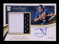 Jordan Love 2020 Immaculate Collection Collegiate Rookie Patch Autographs #120 RC #71/99 at PristineAuction.com