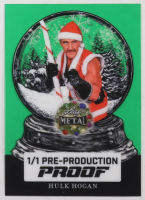 Hulk Hogan 2025 Leaf Metal Happy Holidays Green Snow Globe Pre-Production Proof #NNO #1/1 at PristineAuction.com