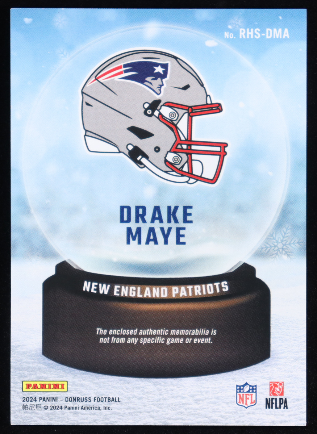 Drake Maye 2024 Donruss Rookie Holiday Sweater #30 RC at PristineAuction.com Drake Maye 2024 Donruss Rookie Holiday Sweater #30 RC at PristineAuction.com