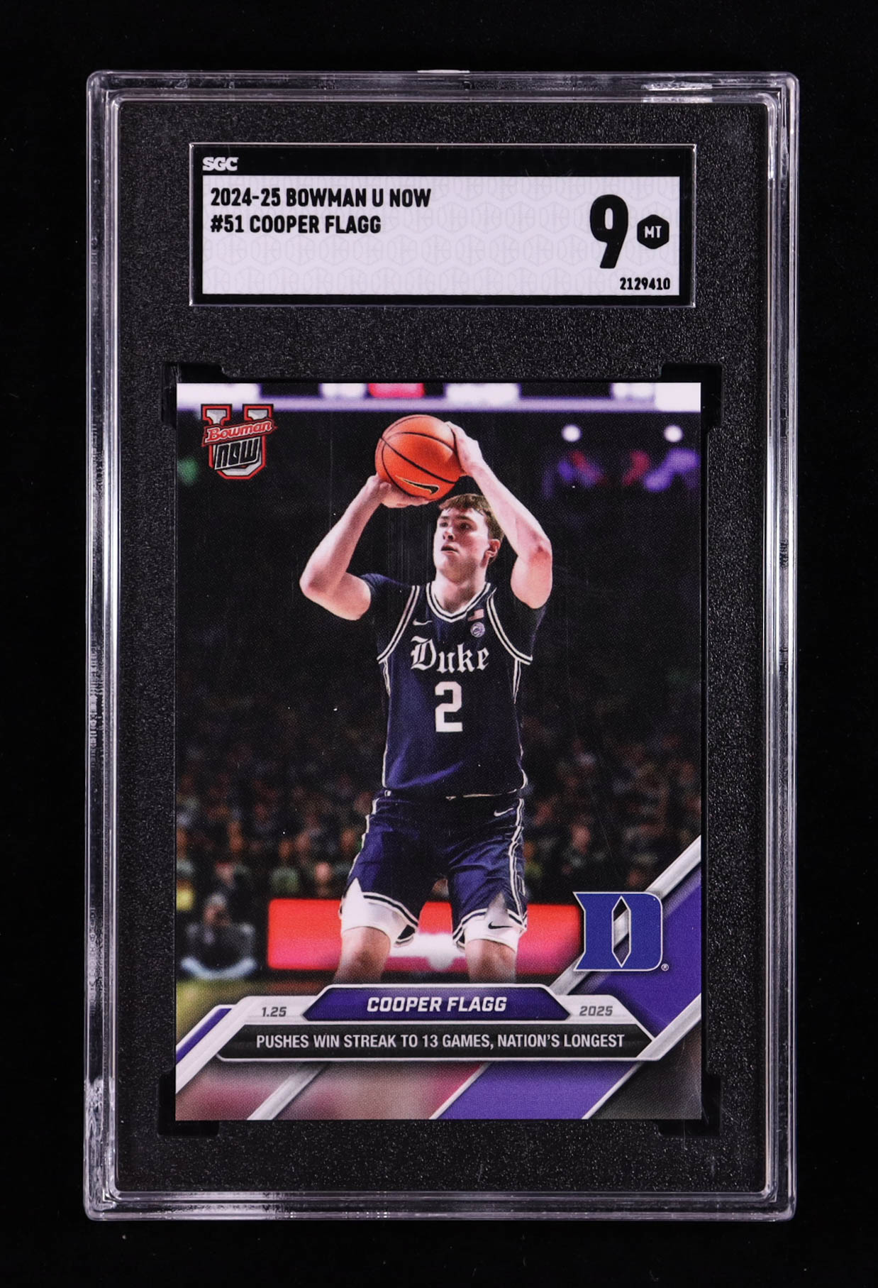 Cooper Flagg 2024-25 Bowman U Now #51 RC (SGC 9) at PristineAuction.com Cooper Flagg 2024-25 Bowman U Now #51 RC (SGC 9) at PristineAuction.com