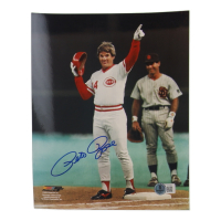 Pete Rose Signed Reds 8x10 Photo (Beckett) at PristineAuction.com