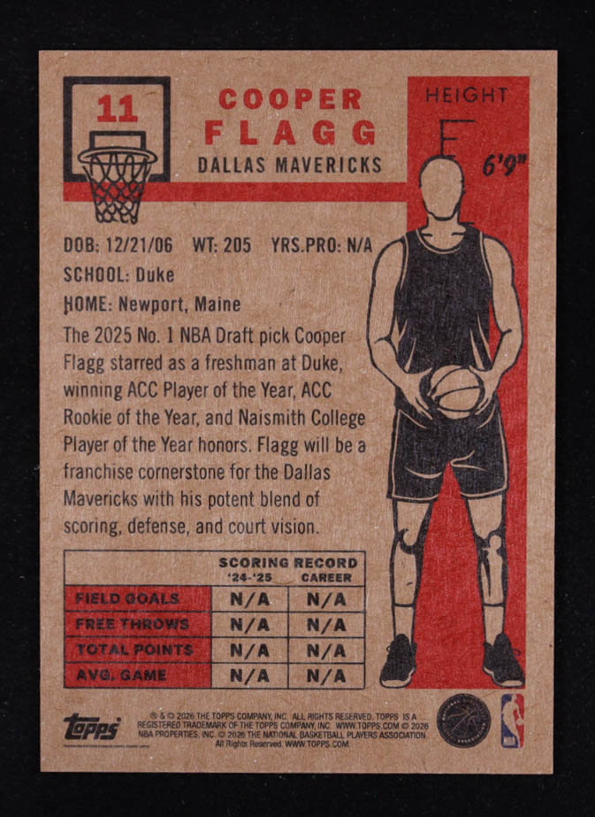 Cooper Flagg 2025-26 Topps Living #11 RC at PristineAuction.com Cooper Flagg 2025-26 Topps Living #11 RC at PristineAuction.com