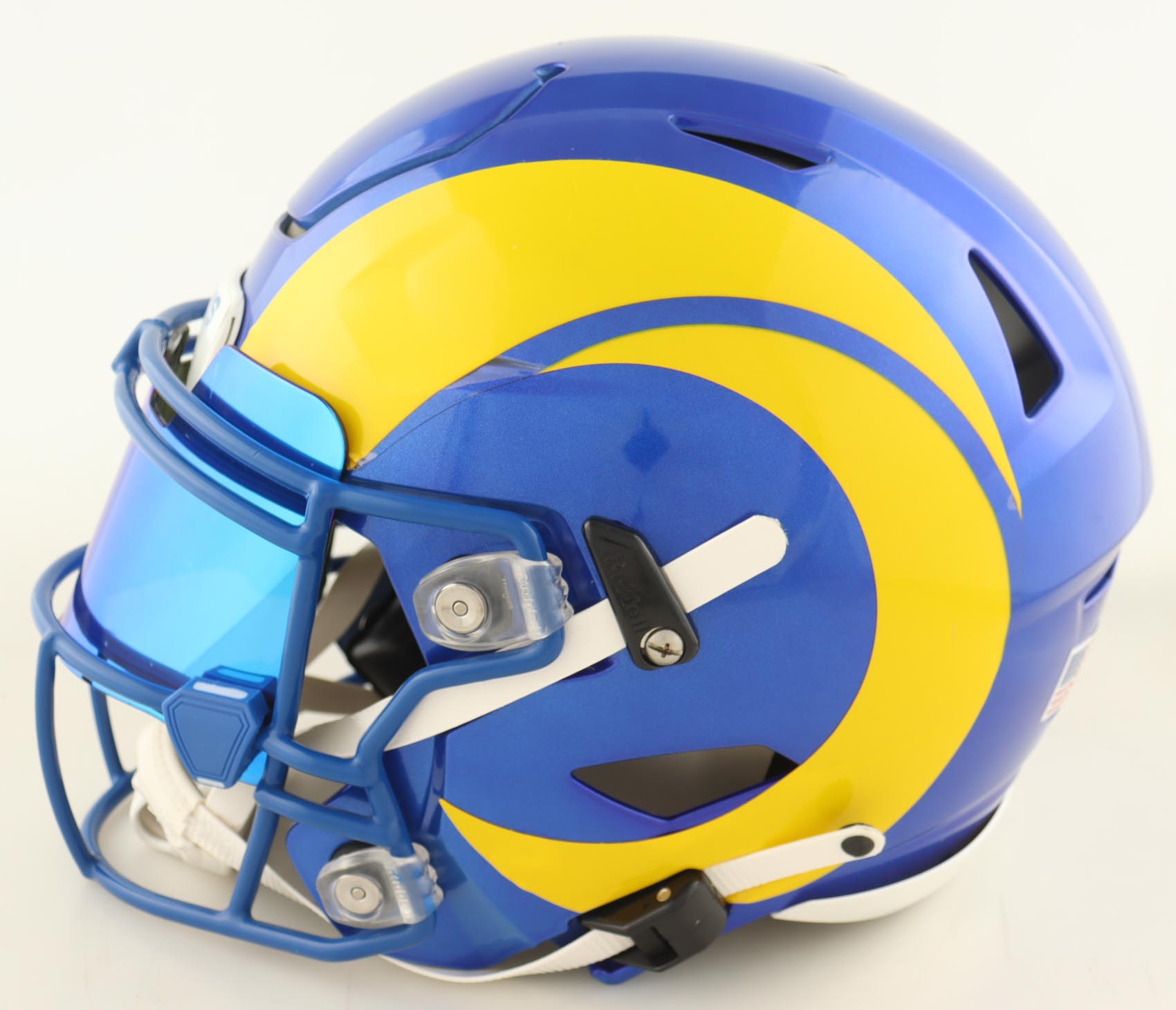 Marshall Faulk Signed Rams Full-Size Authentic On-Field SpeedFlex Helmet With Visor (Beckett) at PristineAuction.com Marshall Faulk Signed Rams Full-Size Authentic On-Field SpeedFlex Helmet With Visor (Beckett) at PristineAuction.com