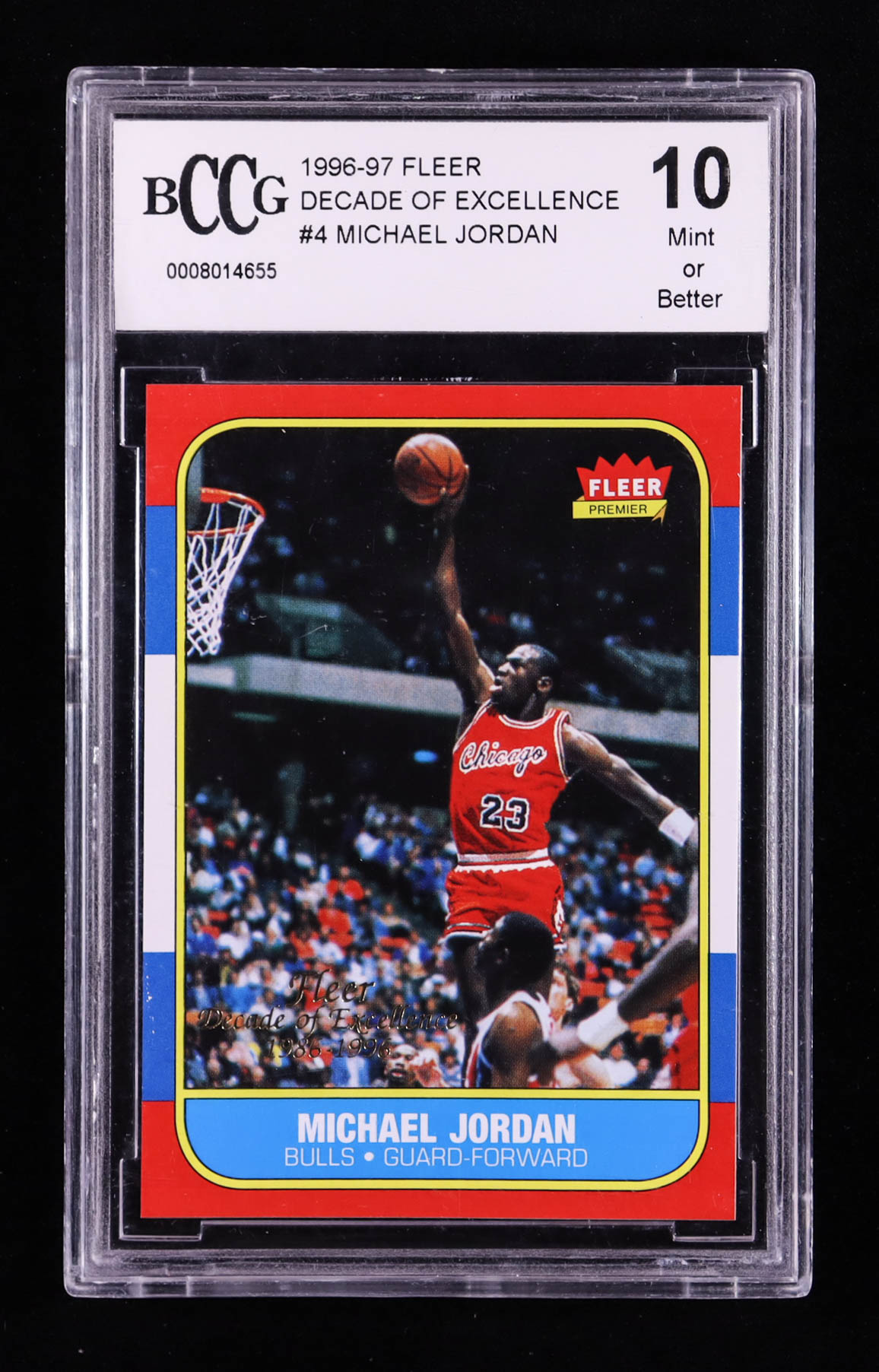 Michael Jordan 1996-97 Fleer Decade Of Excellence #4 (BCCG 10) at PristineAuction.com Michael Jordan 1996-97 Fleer Decade Of Excellence #4 (BCCG 10) at PristineAuction.com