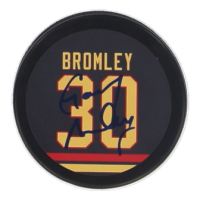 Gary Bromley Signed Canucks Logo Hockey Puck (JSA) at PristineAuction.com