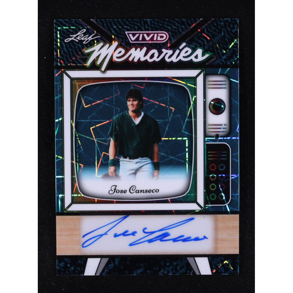Jose Canseco 2025 Leaf Vivid Vivid Memories Autographs Laser Teal #VAJC1 #3/10 at PristineAuction.com