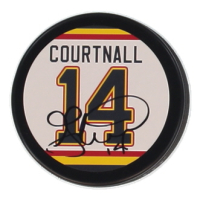Geoff Courtnall Signed Canucks Logo Hockey Puck (JSA) at PristineAuction.com