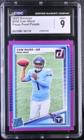 Cam Ward 2025 Donruss Press Proof Purple #350 RR RC (CGC 9) at PristineAuction.com