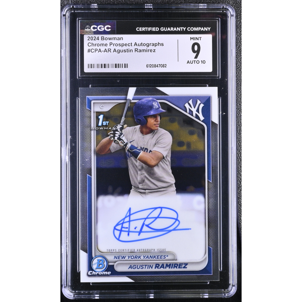 Agustin Ramirez 2024 Bowman Chrome Prospect Autographs #CPAAR RC (CGC 9 | Autograph Grade CGC 10) at PristineAuction.com