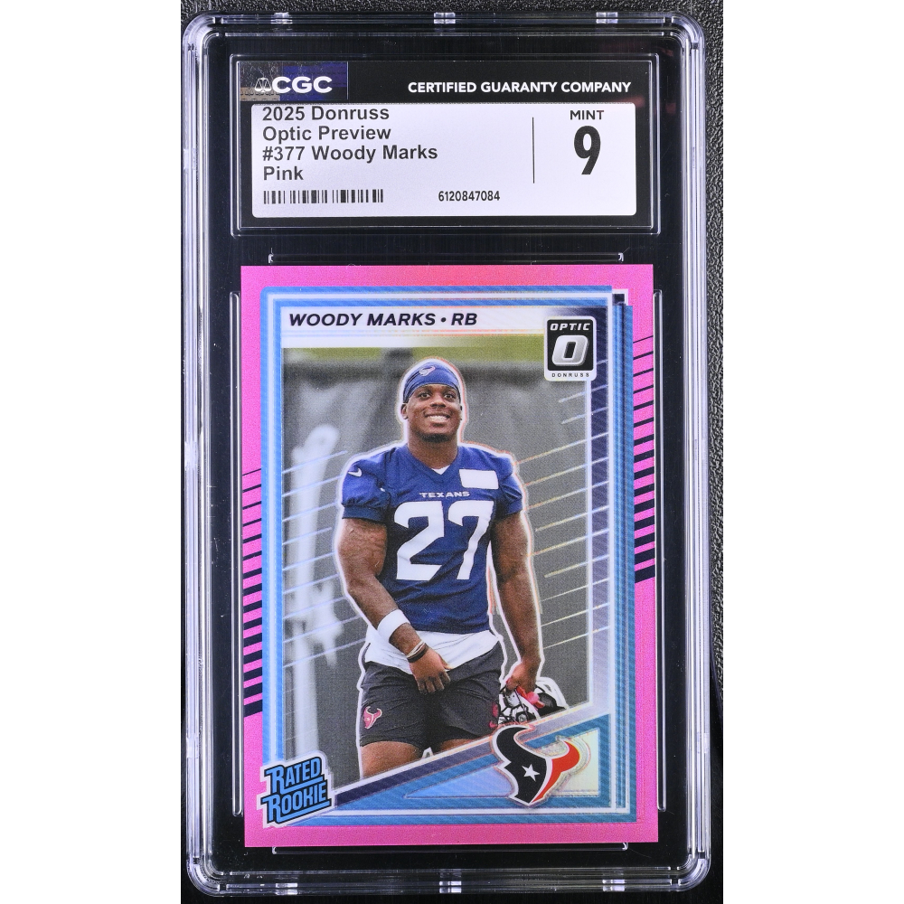 Woody Marks 2025 Donruss Optic Preview Pink #377 RR RC (CGC 9) at PristineAuction.com