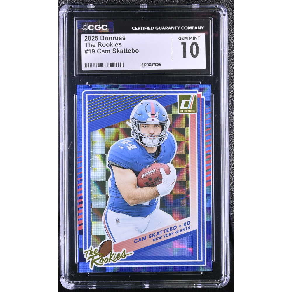Cam Skattebo 2025 Donruss The Rookies #19 RC (CGC 10) at PristineAuction.com