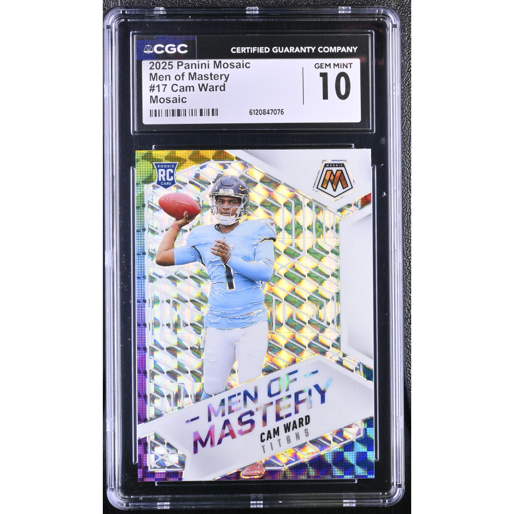 Cam Ward 2025 Panini Mosaic Men Of Mastery Mosaic #17 RC (CGC 10) at PristineAuction.com