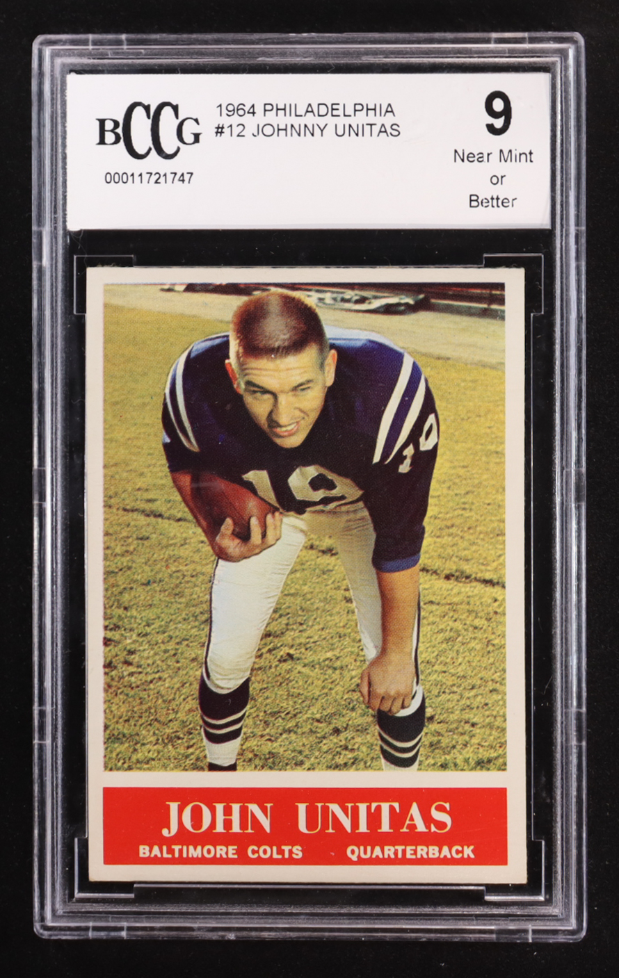 Johnny Unitas 1964 Philadelphia #12 (BCCG 9) at PristineAuction.com Johnny Unitas 1964 Philadelphia #12 (BCCG 9) at PristineAuction.com