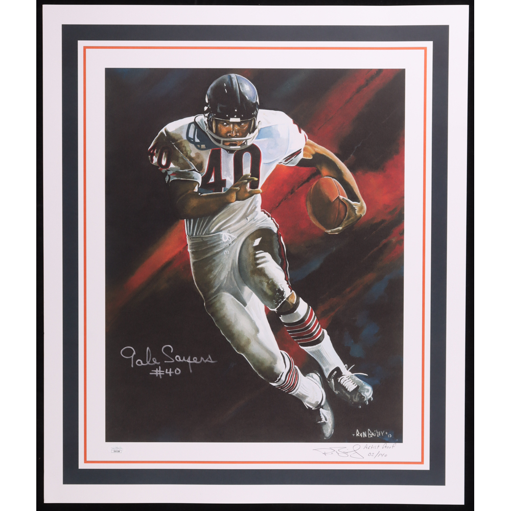 Gale Sayers Signed LE Bears Art Lithograph By Ron Bailey (JSA) at PristineAuction.com