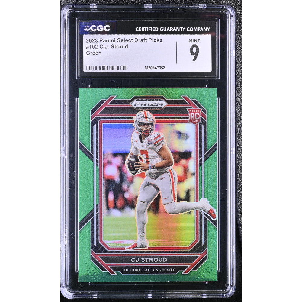 CJ Stroud 2023 Select Draft Picks Prizms Green #102 RC (CGC 9) at PristineAuction.com