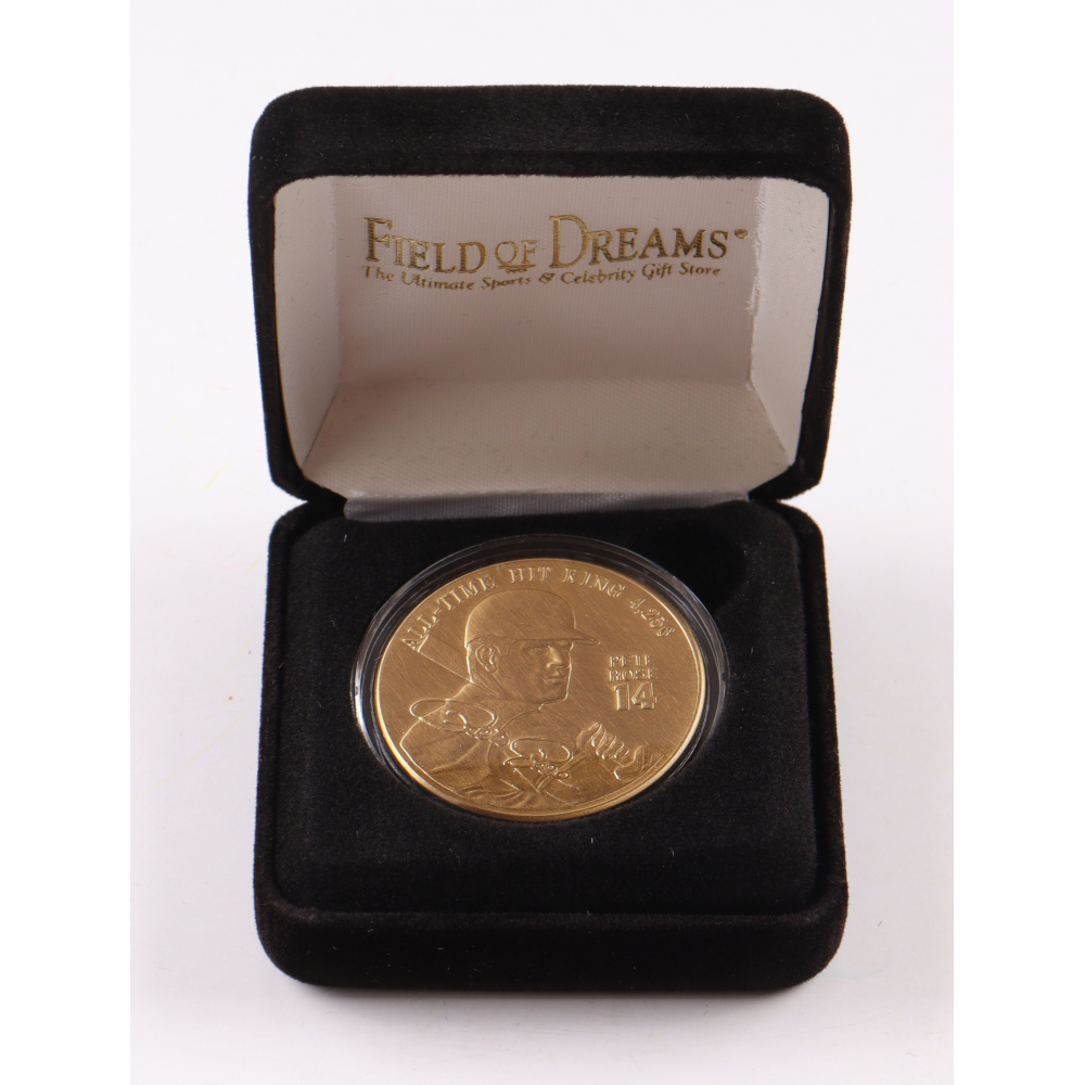 Pete Rose LE Reds 4256 Solid Bronze Coin with Case at PristineAuction.com