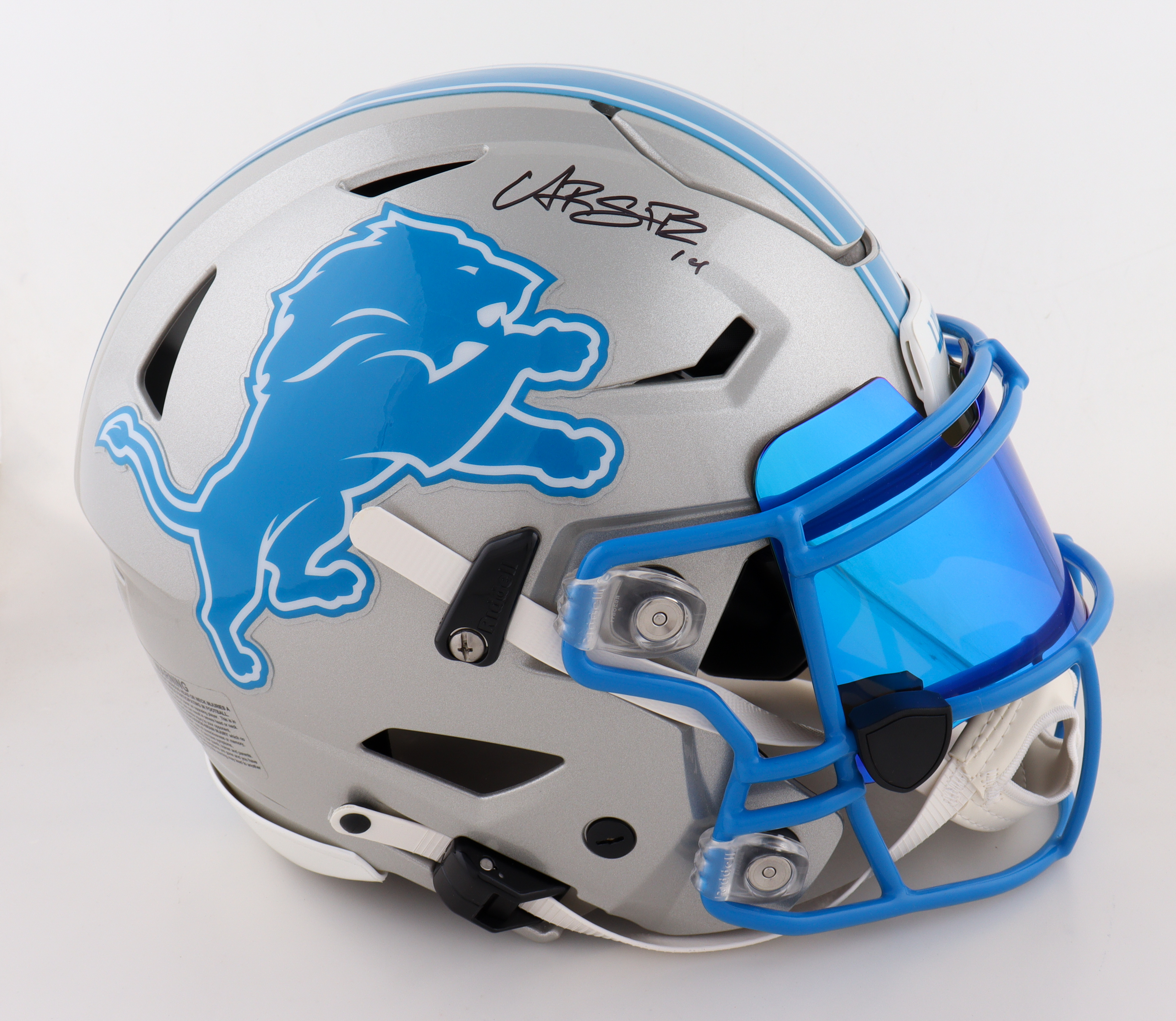 Amon-Ra St. Brown Signed Lions Full-Size Authentic On-Field Speed-Flex Helmet With Visor (Beckett) at PristineAuction.com Amon-Ra St. Brown Signed Lions Full-Size Authentic On-Field Speed-Flex Helmet With Visor (Beckett) at PristineAuction.com