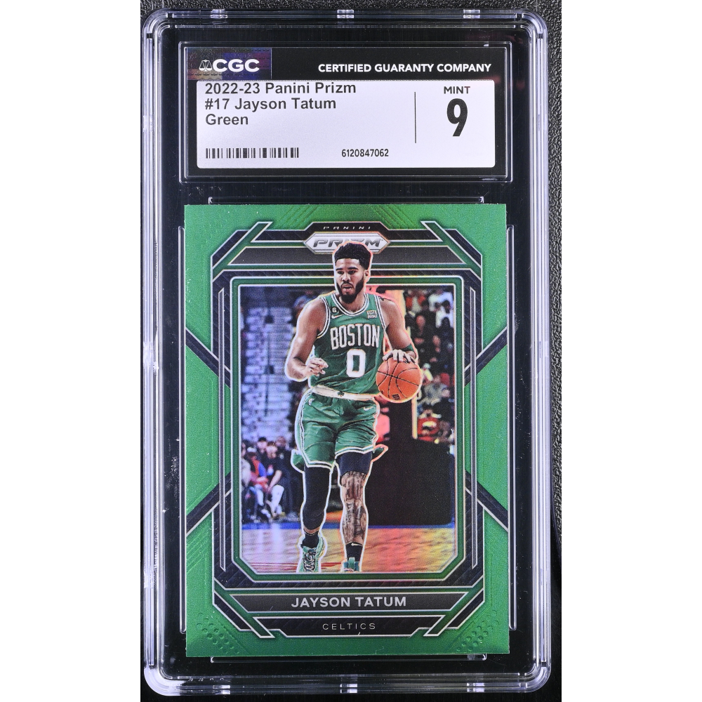 Jayson Tatum 2022-23 Panini Prizm Prizms Green #17 (CGC 9) at PristineAuction.com