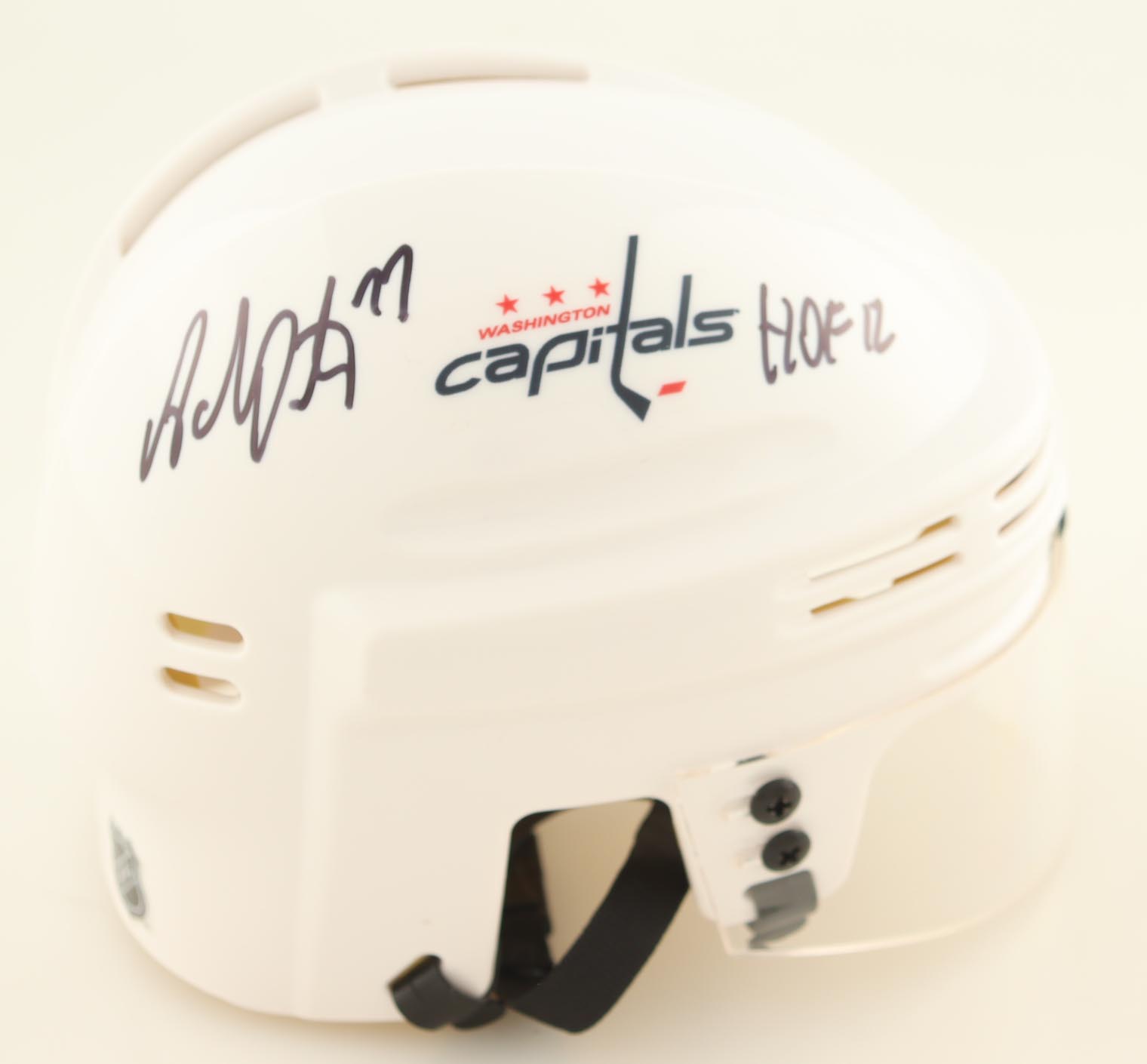 Adam Oates Signed Capitals Mini Helmet Inscribed "HOF 12" (JSA) at PristineAuction.com Adam Oates Signed Capitals Mini Helmet Inscribed "HOF 12" (JSA) at PristineAuction.com