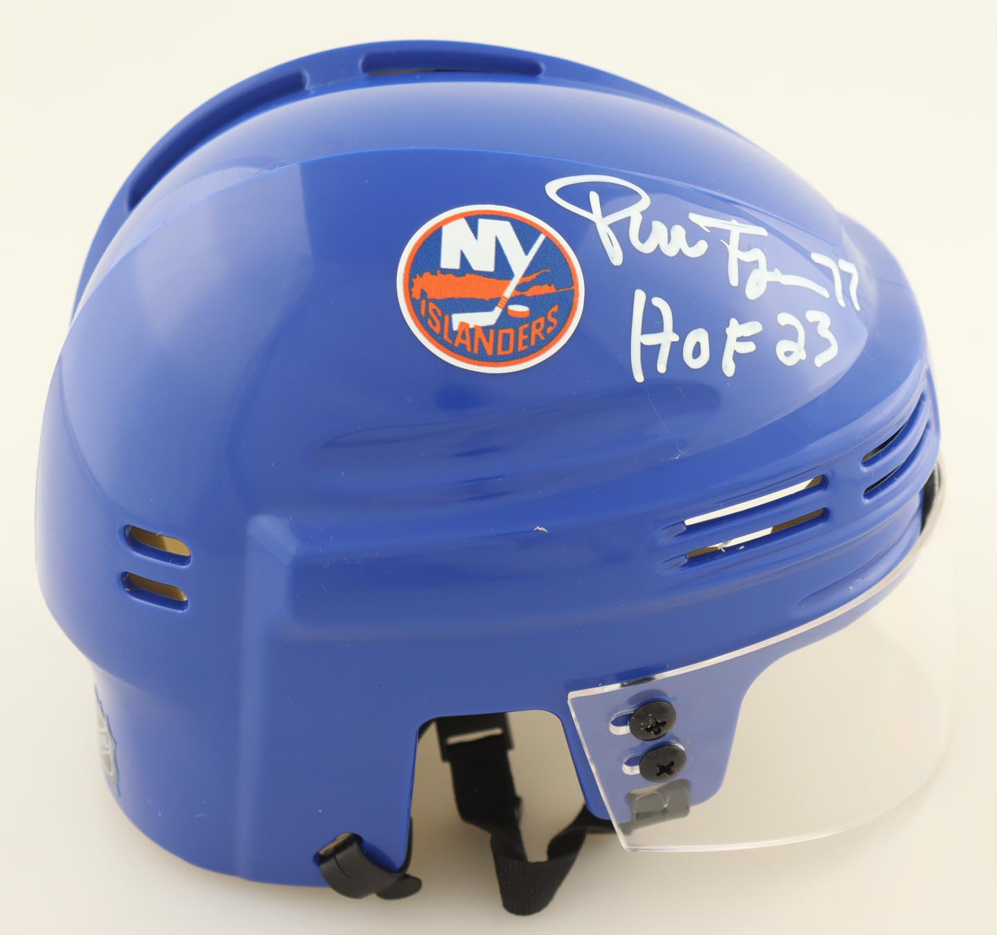 Pierre Turgeon Signed Islanders Mini Helmet Inscribed "HOF 23" (JSA) at PristineAuction.com Pierre Turgeon Signed Islanders Mini Helmet Inscribed "HOF 23" (JSA) at PristineAuction.com
