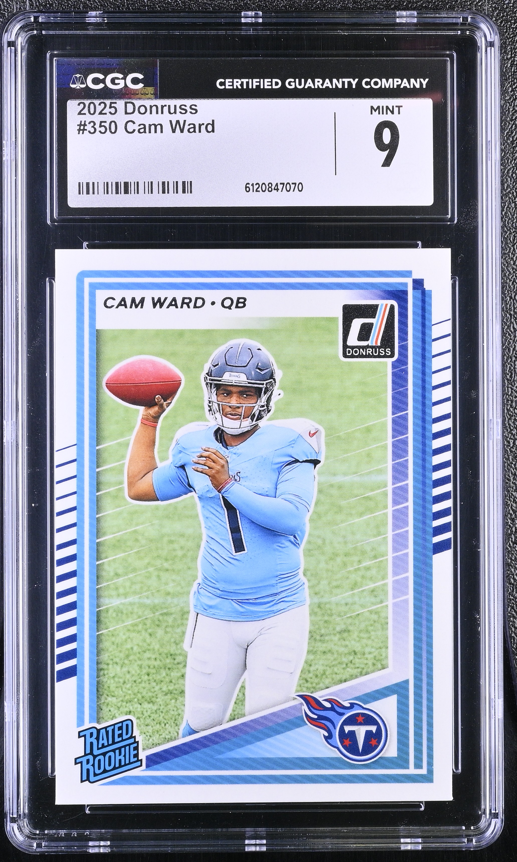 Cam Ward 2025 Donruss #350 RR RC (CGC 9) at PristineAuction.com Cam Ward 2025 Donruss #350 RR RC (CGC 9) at PristineAuction.com