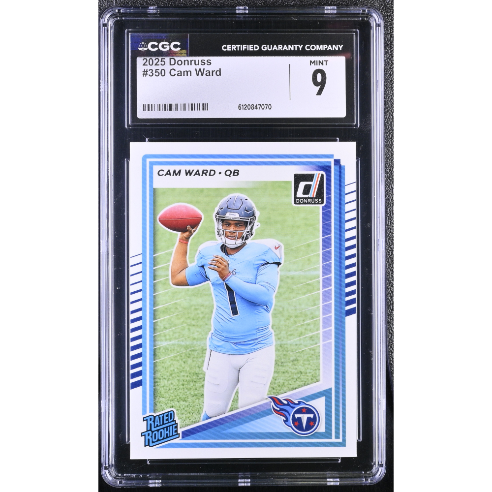 Cam Ward 2025 Donruss #350 RR RC (CGC 9) at PristineAuction.com