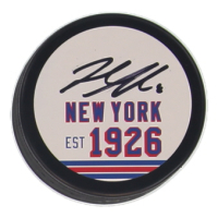 Jacob Trouba Signed Rangers Logo Hockey Puck (JSA) at PristineAuction.com
