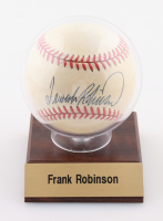 Frank Robinson Signed OAL Baseball with Name Plaque Display Case (JSA) at PristineAuction.com
