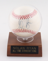 Nolan Ryan Signed OAL Baseball with Name Plaque Display Case (JSA) at PristineAuction.com