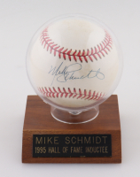 Mike Schmidt Signed ONL Baseball with Name Plaque Display Case (JSA) at PristineAuction.com