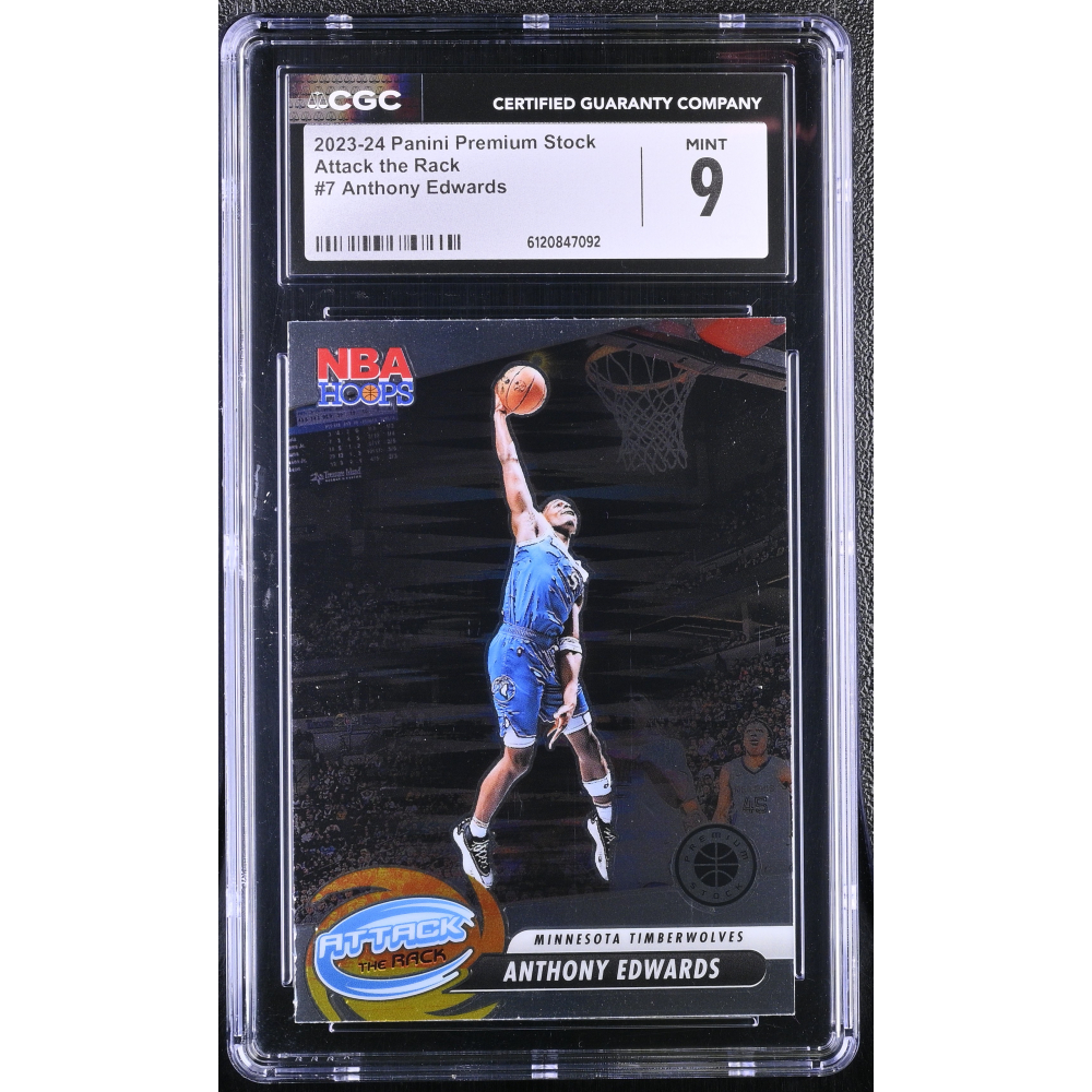 Anthony Edwards 2023-24 Panini Premium Stock Attack The Rack #7 (CGC 9) at PristineAuction.com