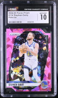 Stephen Curry 2024-25 Panini Prizm Prizms Pink Ice #134 (CGC 10) at PristineAuction.com