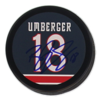 R. J. Umberger Signed Blue Jackets Logo Hockey Puck (JSA) at PristineAuction.com