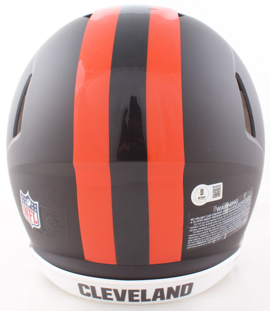 Quinshon Judkins Signed Browns Full-Size Authentic On-Field Alternate Speed Helmet (Beckett) at PristineAuction.com Quinshon Judkins Signed Browns Full-Size Authentic On-Field Alternate Speed Helmet (Beckett) at PristineAuction.com