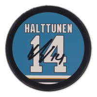 Kasper Halttunen Signed Sharks Logo Hockey Puck (JSA) at PristineAuction.com