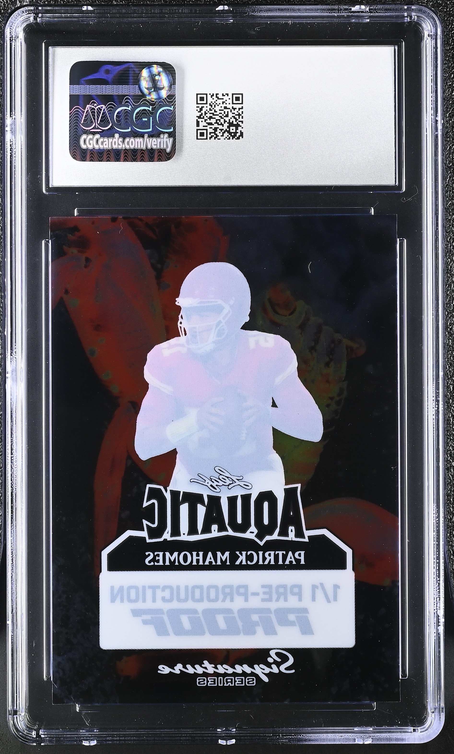 Patrick Mahomes 2025 Leaf Signature Series Aquatic Autographs Crab Pre-Production Proof #APM1 #1/1 (CGC 9) at PristineAuction.com Patrick Mahomes 2025 Leaf Signature Series Aquatic Autographs Crab Pre-Production Proof #APM1 #1/1 (CGC 9) at PristineAuction.com