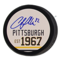 Martin Straka Signed Penguins Logo Hockey Puck (JSA) at PristineAuction.com