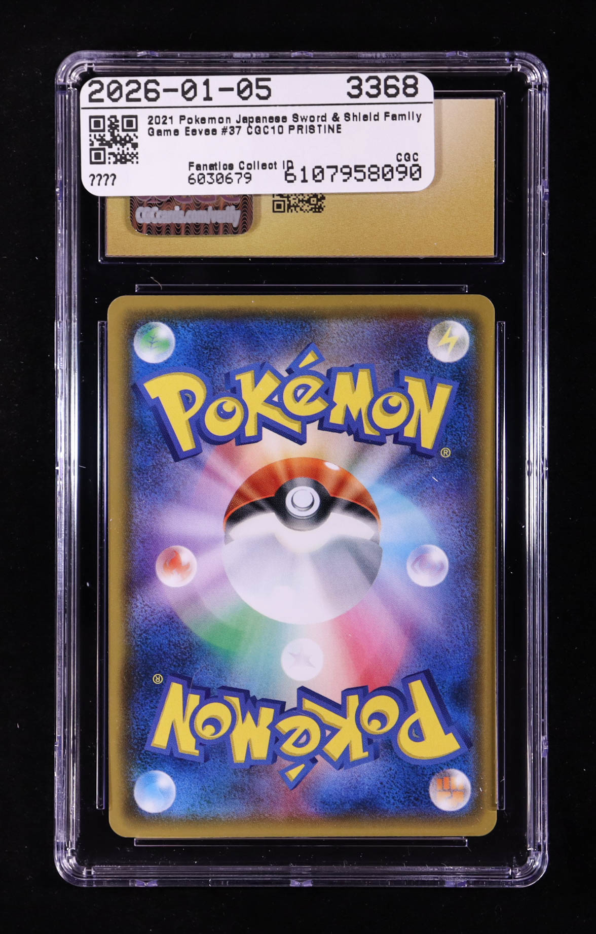 Eevee 2021 Pokemon Card Game Sword and Shield Family Pokemon Card Game Japanese #037 (CGC 10 | Pristine Black Label) at PristineAuction.com Eevee 2021 Pokemon Card Game Sword and Shield Family Pokemon Card Game Japanese #037 (CGC 10 | Pristine Black Label) at PristineAuction.com