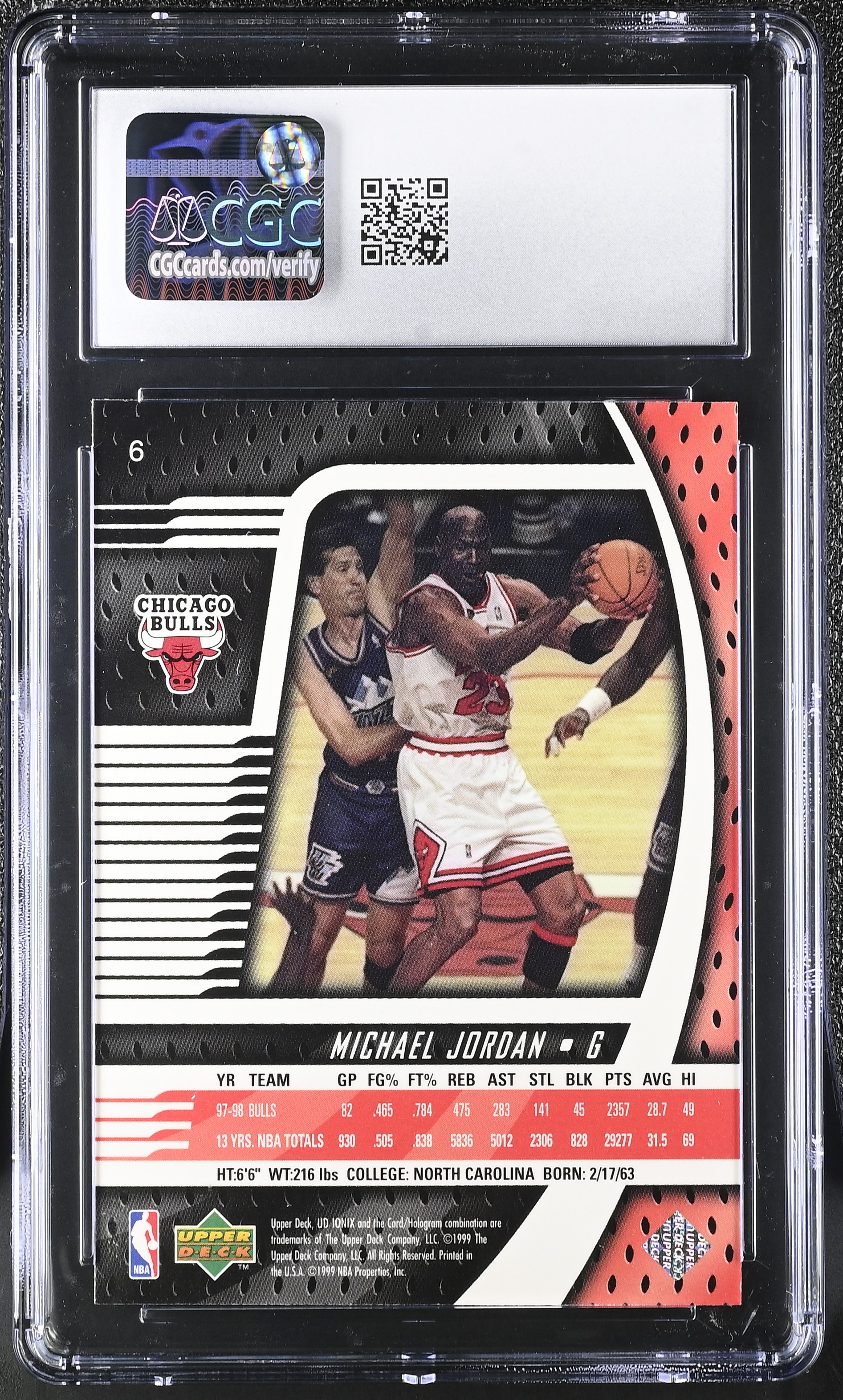 Michael Jordan 1998-99 UD Ionix #6 (CGC 10) at PristineAuction.com Michael Jordan 1998-99 UD Ionix #6 (CGC 10) at PristineAuction.com