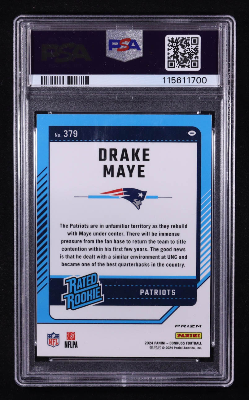 Drake Maye 2024 Donruss Optic Rated Rookies Preview Red Wave #379 RC (PSA 10) at PristineAuction.com Drake Maye 2024 Donruss Optic Rated Rookies Preview Red Wave #379 RC (PSA 10) at PristineAuction.com
