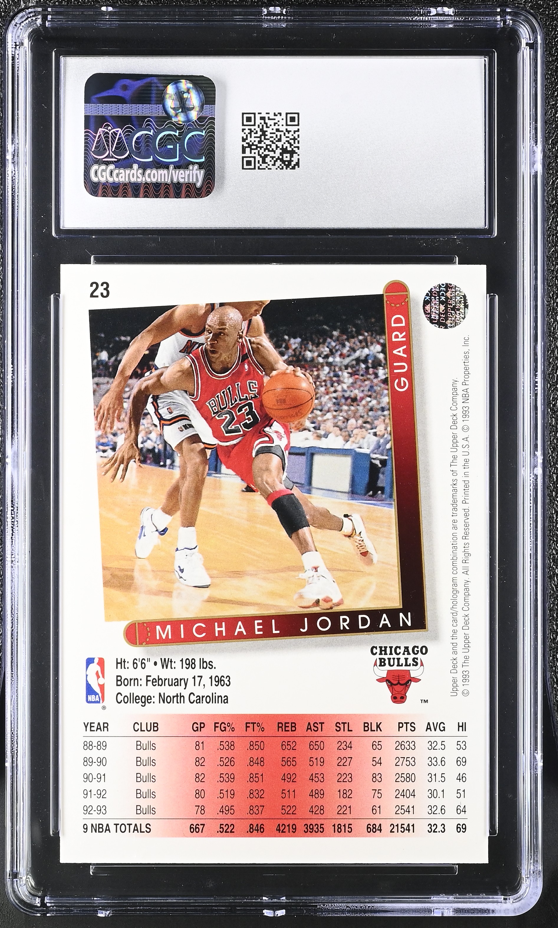 Michael Jordan 1994-95 Upper Deck '93-'94 He's Back Reprints #23B (CGC 10) at PristineAuction.com Michael Jordan 1994-95 Upper Deck '93-'94 He's Back Reprints #23B (CGC 10) at PristineAuction.com