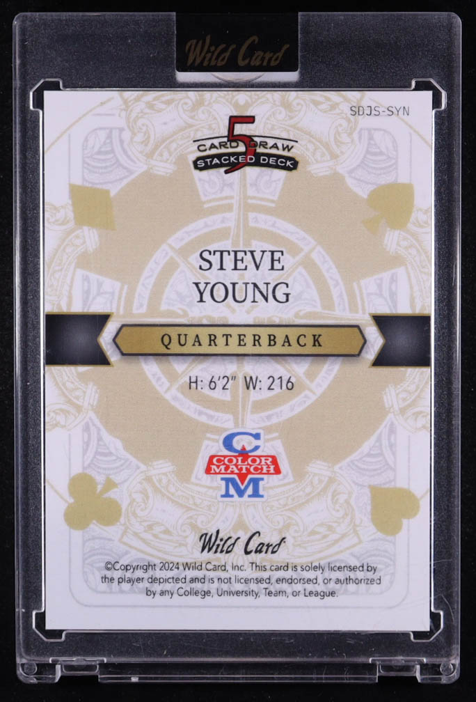 Steve Young 2024 Wild Card 5 Card Draw Stacked Deck Ace of Spades Red and Orange Island Foil #SYN #1/1 at PristineAuction.com Steve Young 2024 Wild Card 5 Card Draw Stacked Deck Ace of Spades Red and Orange Island Foil #SYN #1/1 at PristineAuction.com