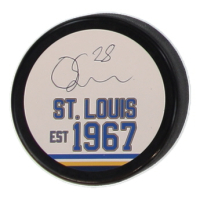 Oskar Sundqvist Signed Blues Logo Hockey Puck (JSA) at PristineAuction.com