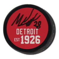 Michael Brandsegg-Nygard Signed Red Wings Logo Hockey Puck (JSA) at PristineAuction.com
