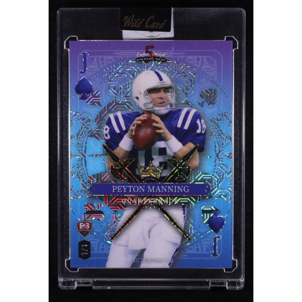 Peyton Manning / Nico Iamaleava (RC) 2024 Wild Card 5 Card Draw Stacked Deck Back 2 Back Jack of Spades Mojo Blue #NIPMNB2B #1/1 at PristineAuction.com
