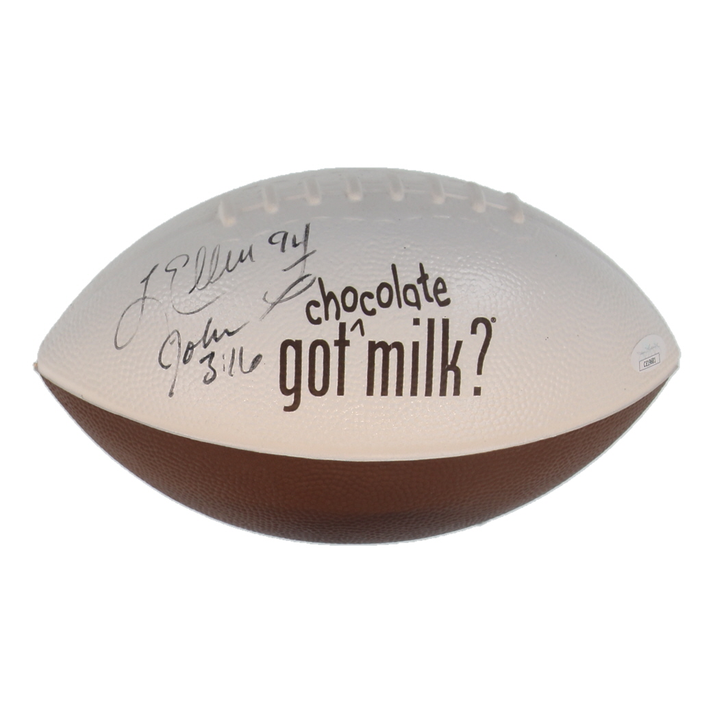 Luther Elliss Signed "got milk?" Foam Football (JSA) at PristineAuction.com Luther Elliss Signed "got milk?" Foam Football (JSA) at PristineAuction.com